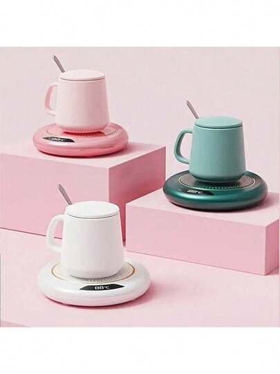 USB智能电热咖啡保温垫 - 适用于咖啡、茶和其他饮品，3档温度设置，USB供电，8小时自动断电，适配旅行杯，居家办公必备
