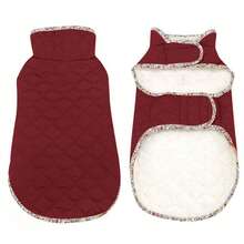 Winter Warm Dog Jacket, Pet Coat For Cold Weather, Dog Outdoor Jacket, Dog Snow Suit, Dog Outdoor Cotton Coat, Water-Resistant Fabric, Suitable For Small, Medium And Large Dogs - Burgundy - View 14