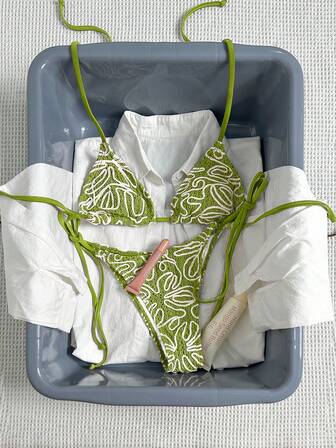 Bikinx 女士夏季时尚不规则条纹三角系带度假比基尼套装