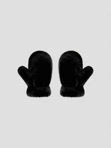 1双舒适冬季连指手套 - 柔软、蓬松、防风，全指设计，采用弹性涤纶面料，适合休闲周末穿着，厚实、保暖、舒适，有效保护双手。 - 多色 - 查看 11