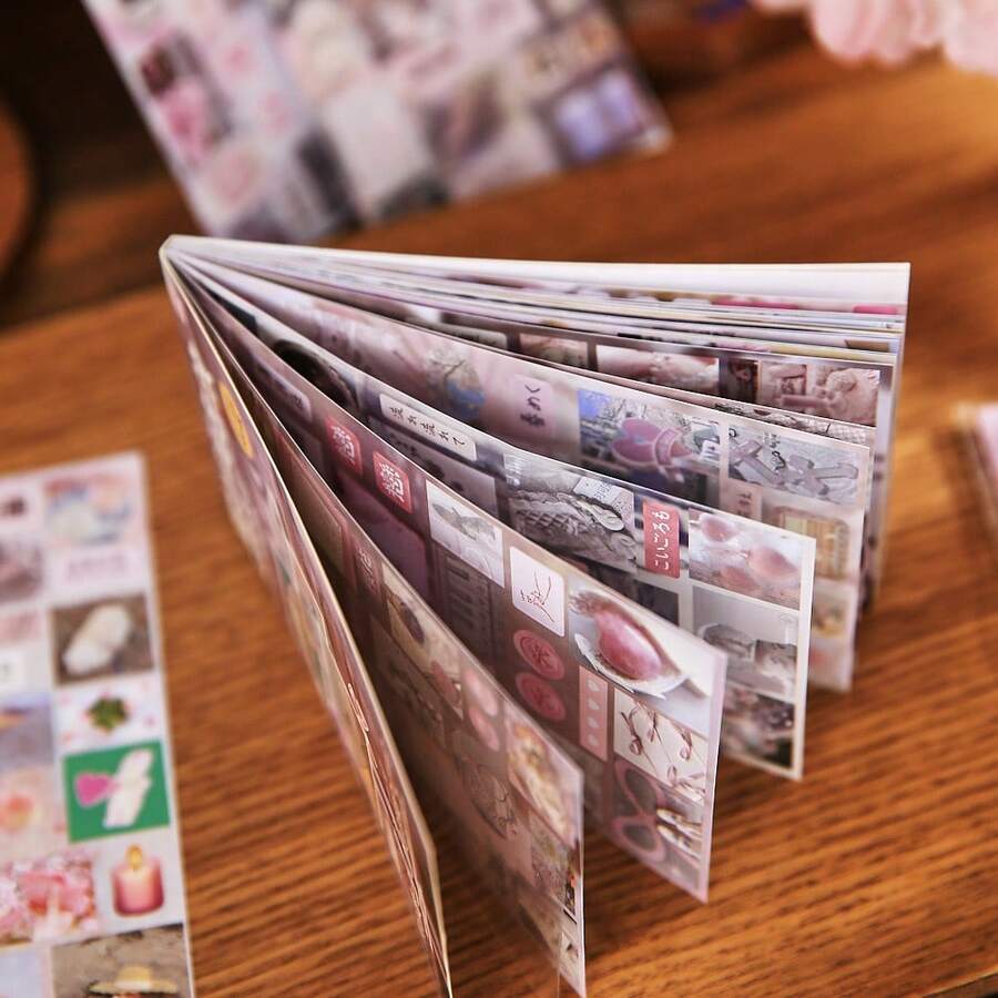 20 hojas por libro, estilo japonés y coreano, libro de pegatinas con tema fresco, se puede decorar en fundas de teléfono, para scrapbooking, tarjetas postales, álbumes de fotos, adecuado para entusiastas de la artesanía, kit de material creativo DIY, libro de pegatinas vintage - Multicolor - Ver 1