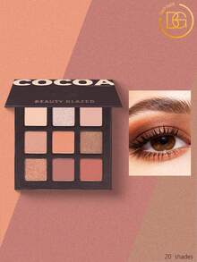 beauty glazed 9-Color Eyeshadow Palette, High Pigmentation, Matte, Shimmer, Natural Smokey, Glitter, Cream & Powder Textures, Waterproof Makeup Palette - #R - 查看 2