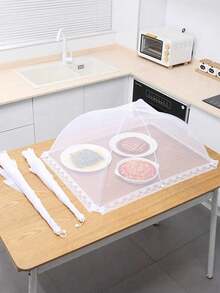 可重复使用的网状食物罩，防苍蝇蚊，适用于户外花园、蔬菜、花卉、草莓等。厨房用品 厨房配件 厨房 厨房工具 - 彩色 - 查看 9