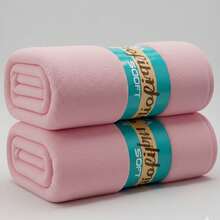 Microfiber Blanket, Double Size, Hypoallergenic, Printed And Plain, Warm - Baby Pink - View 1