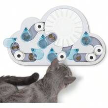 By Nina Ottosson Rainy Day Puzzle And Play Interactive Treat Puzzle Feeder For Cats 19 Hidden Treat Compartments Slow Feeder Durable And Easy-Clean 15.4 Inches Gray - Buggin Out - 查看 8