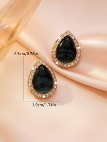 1 Pair Fashionable Casual Minimalist Rhinestone Stud Earrings For Women - Multicolor - View 5