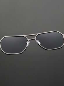 1 Pair Men's Metal Frame Square Retro Street Style Casual Personalized Exquisite Fashion Glasses, Suitable For Skateboarding, Cycling, Running, Camping, Events - Multicolor - View 9