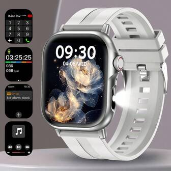 Nuevo reloj inteligente para hombres y mujeres, pantalla cuadrada de 2.01 pulgadas, llamadas inalámbricas, alarma, recordatorio de beber agua, monitor de sueño, monitor de frecuencia cardíaca, pronóstico del tiempo, recordatorio de sedentarismo