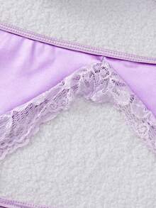 weiweihu Satin Sexy Bow Simple Sexy Underwear,Lenceria Para Mujer,Lingerie For Women>Set,Lingerie Sets For Women ,Christmas Outfit Women,Sexy Lingerie,Lingerie Sexy,Christmas Outfit Women>Lingerie,Lingerie For Women Seductive Nasty Kinky - 淡紫色 - 查看 3