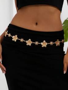 1 Peça Corrente Decorativa para Calça em Formato de Coração Falso Pérola Estilosa de Camada Única, Verão, Escola, Outono, Halloween