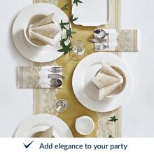 PAW - Linen Feel Napkins With Built-In Flatware Pocket, Soft And Absorbent Paper Pre-Folded Napkins With Gold Lace, Elegant Guest Towels, Wedding Party, Dinner, Birthday, Gatherings, 50 Count,Flatwpkins,RoyalLaceGold - RoyalLaceGold - 查看 5