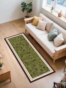 [HOT!!!] 1pc Soft Rubber Kitchen Mat, 3.5mm Thick Kitchen Rug, Green Hand-Painted Floral Retro Style Absorbent Kitchen Mat Large Carpet, Can Be Self-Cut To Fit Kitchen Size, Surface Fabric Material, Middle Sponge Layer, Bottom Rubber Layer, Suitable For Kitchen Rugs, Kitchen Decor, Wedding Decor, Home Decor, Bathroom Mat, Entryway Mat, Laundry Room Mat, Hallway Carpet, Living Room Mat, Etc. - Multicolor - View 8