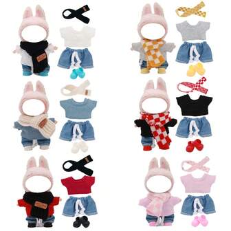 17厘米毛绒娃娃吊坠，配有可替换冬季服装——围巾+针织毛衣+鞋子（不含娃娃）