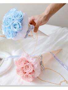 1pc Creative Ice Cream Cone Packaging Box Valentine'S Day Teacher'S Day Flower Bouquet Tube Ice Cream Cone Flower Tube Flower Packaging Handmade Bouquet DIY Material, Gift Wrap Storage - Multicolor - View 4