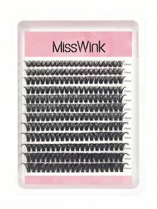 Miss Wink 50D Soft Curly Natural Eyelash Extension Kit, 8-16mm Mixed, 0.07mm D Curl, 12 Rows Total 240 Strands, Waterproof Mink, 3D Lightweight DIY Eyelash Set, Suitable For Natural, Dramatic, And Daily Makeup, Portable And Easy To Use, Suitable For Daily Or Various Occasions