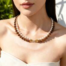 双层项链，多种佩戴方式，天然虎眼石，复古设计，适合日常佩戴、送礼和派对场合。