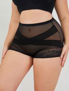 1piece Leggings Fabric Mesh Belly Cinching Pants, High Waisted Underwear, Powerful Tool For Women's Postpartum Shaping, Hip Lifting, And Body Shaping - màu đen - Xem 9