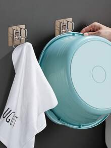 2/4pcs Wall-Mounted Sink Hook, No-Drill Sink Rack, Suitable For Bathrooms And Kitchens. Bathroom Sink Storage Rack, Storage Rack, Multi-Purpose Hook