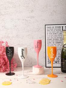 1pc Personalized Shatterproof Wedding Champagne Glass, 6oz/180ml, Customizable Name & Bow Design, Reusable, Suitable For Wedding Party Cups, Also For Whiskey, Wine, Cocktail, Beer, Champagne, Water, Oatmeal, Tea, Juice, Breakfast, Coffee And Other Beverages - 180 Ml - View 12