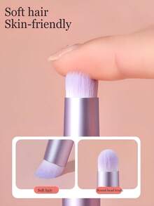 3pcs/1pc Professional Round Head Lipstick Brush With Cover,Lip Applicators,Lip Brushes,Lip Brush,Mini Blending Brush Concealer Brush,Portable Lipstick Brush With Cover For Travel - Multicolor - View 4