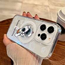Cute Astronaut Rocket Launch Element-Design Phone Case, Suitable For IPhone Models 16, 15, 14 Pro Max, 13, 12, 11, XR, XS Plus Phone Cases, Made Of TPU Silicone Material, Providing Shock And Drop Protection, With Drop Protection Function, And Has A Very Good Hand Feel. It Is The Most Suitable Gift For Family, Friends, And Loved Ones. - Clear - View 5