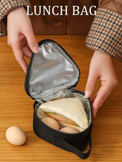 Dikke, geïsoleerde lunchtas, herbruikbaar, lekvrije koeltas, unisex, draagbare picknicktas, multifunctionele lunchbox, mini-snacktas, grote sandwichtas, voedselcontainer, geschikt voor werk, reizen, school, universiteit, kantoor, picknick, kamperen en meer.