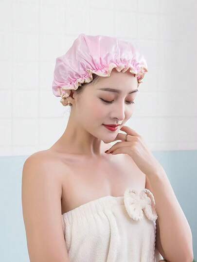 1 pieza Gorro de ducha con cordón elástico, gorro para dormir de color aleatorio