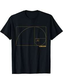 [Everyday Comfort] Architectural Artwork T-Shirt - Golden Ratio Design, Casual Crew Neck, Cotton, Summer Wear Adults, Architectural T Shirt|Minimalist Tshirt|Quality Fabric, T Shir - Black - View 2