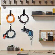 Heavy Duty Adjustable Cable Management Straps - Black, Wall Mountable Cable, Hose And Rope Organizer Holder, Storage Hooks, Extension Cord Organizer, Garage Cable Management And Outdoor Backpack Use - Heavy Duty Adjustable Triangular Buckle Strap Compatible With Cables/Tapes - Multipurpose Storage For Organizing Cables, Wires, Hoses - Durable Cable Management System For Office, Workshop - Multicolor - View 7