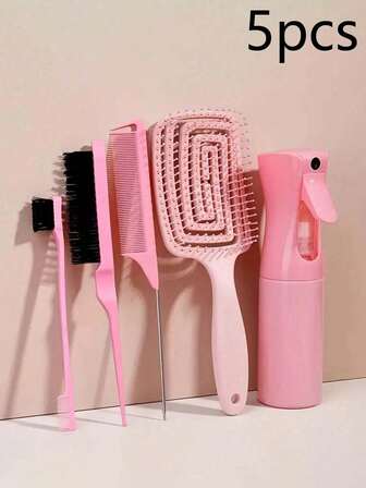 5/3-delars hårögleverktygsset med 2-delars franska flätverktygsöglor, läderslida, retaskärare, hårborste, råttsvanskam, kantborste för kanter och rygg, borstning, kamning, slickning av hår för kvinnor, för hårstyling, hårborste, kam, hårverktyg, hårprodukter och tillbehör för barberare, skönhet, researtiklar, tillbaka till skolan, resesemesterartiklar, håraccessoarer för kvinnor