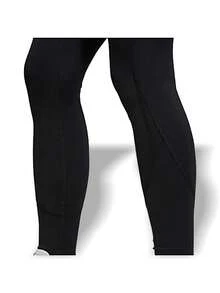 Nike 女士运动紧身裤 吸汗透气 轻盈弹力 弹性好 纯色 易洗 多功能 运动户外跑步 瑜伽 日常上学 黑色 FB4620-010 - 黑色 - 查看 4