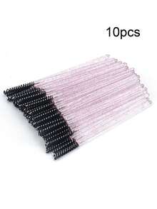 50/10pcs Eyelash Brushes, Eyeliner Pencils With Container, Disposable Eyebrow Brushes, Eyelash Extension Brushes, Eyebrow Brushes, Castor Oil Brushes (Crystal Powder) - Multicolor - View 9