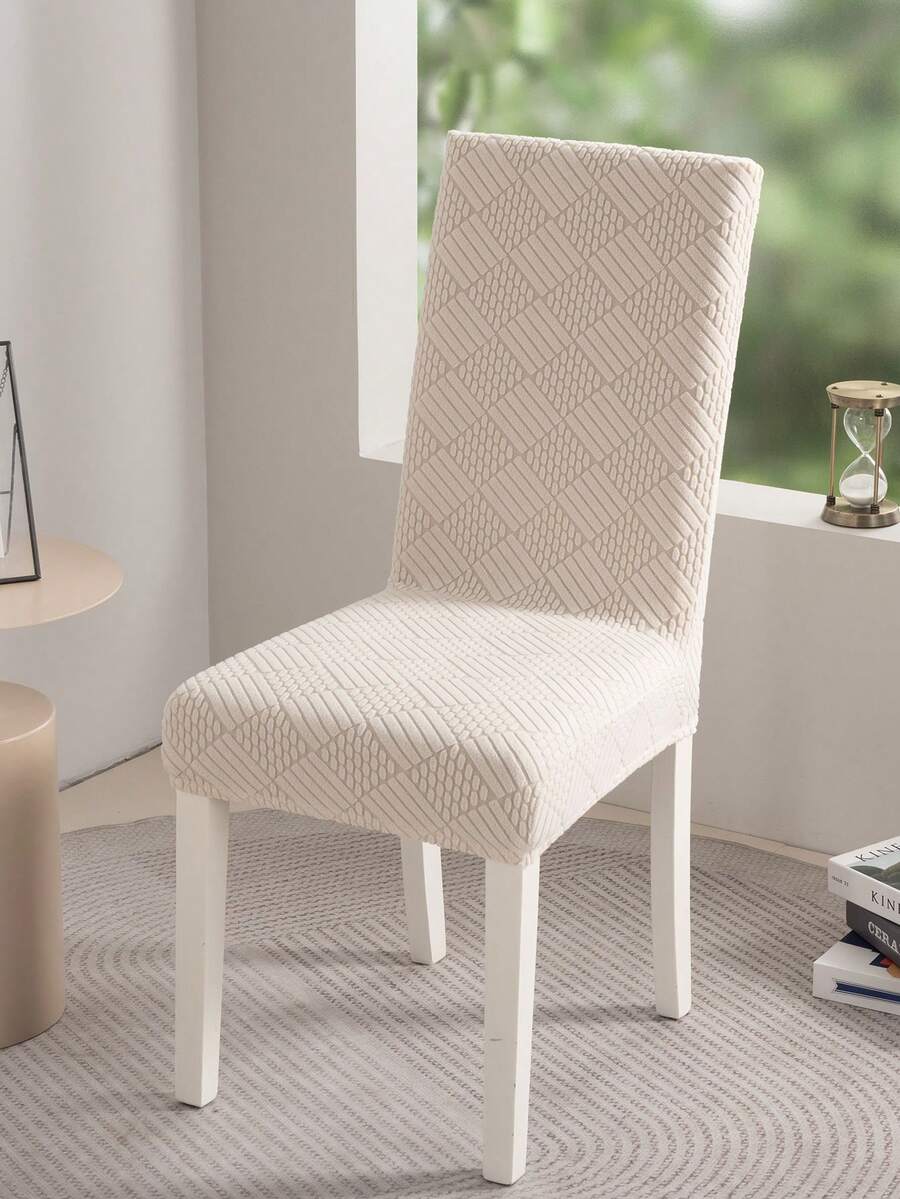 1/2/4/6件装提花椅套，一体式椅套，通用家用椅套，餐厅椅套，四季通用，耐磨，防猫爪，加厚防尘，高弹力椅套 - 米色 - 查看 1