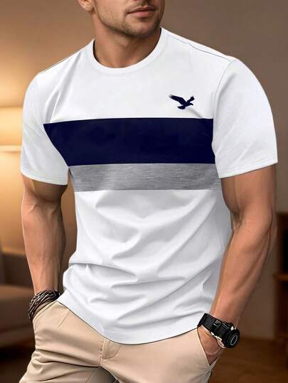 Camiseta de manga corta personalizada para hombres, cómoda y transpirable, adecuada para uso en verano, a la moda