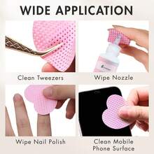 2000/1000/200pcs Nail Wipes - Professional Lint-Free Nail Polish Remover Pads, UV Gel Cleansing Tissues, Unscented Manicure Prep And Finish Nail Art Cleaning Tool(Heart-Shaped) Nails Nails Supplies Nail Stuff - Black - View 4