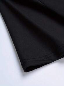 男士加大码印花T恤，十字字母印花，黑色印花T恤，街头风服装 - 黑色 - 查看 3