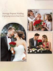 1pc/5pcs/10pcs/12pcs/20pcs Burgundy 20-Inch Artificial Roses, Premium Fake Roses, Suitable For Home Decor, Room Decor, Dining Table Decor, Wedding Decor, Bridal Bouquet, Wrist Corsage, Flower Arrangement Materials