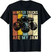 Monster Trucks Are My Jam Vintage Retro Monster Truck T-Shirt - màu đen - Xem 1