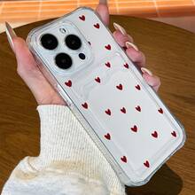 Funda a prueba de golpes Funda para teléfono - Una funda protectora diseñada para la serie  16, con un soporte para tarjetas y la capacidad de insertar tarjetas y fotos. También es compatible con los modelos de  15, 14, 13, 12 y 11, e incluye una funda transparente suave, ligera, delgada y a prueba de golpes. - 1 pieza - Ver 4