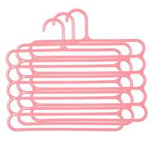 5-Layer Multifunctional Pants Rack, Wardrobe Space Saving Hanging Pants Rack, Household Anti Slip Multi-Layer Pants Storage Hanger, Multi-Purpose Hair Clip Storage Rack (3 Pieces) - Hồng - Xem 7