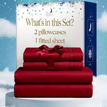 1/ 2/ 3pcs Luxury Hotel-Grade Fitted Sheet Set - 2000TC Ultra Soft & Breathable Microfiber With 14" Deep Pocket, Shrinkage & Fade Resistant, Elegant Deep Pocket For Mattresses, All-Season Easy Care Bedding Gift, Daily Use, Dorms, Guest Rooms. - 酒紅色 - 查看 11