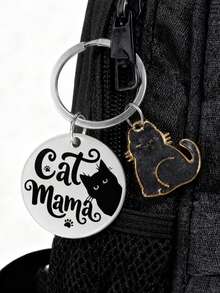 送给爱猫女性的礼物，黑猫钥匙扣，趣味猫女士钥匙圈，送给闺蜜、姐妹、女儿、女友的独特礼物 | 圣诞节、新年、母亲节、生日、万圣节、感恩节、情人节礼物创意、派对礼物、秘密圣诞老人礼物、交换礼物 - 彩色 - 查看 8