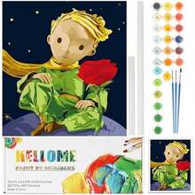 RUISTLI Paint by Numbers 40 * 50cm,con Pinturas Acrílicas y Lienzo para Pintar,Pintura por Numeros para Adultos y Niños,Noche Estrellada/Girasol/Elefantes/Gatos/Príncipe/Paisaje de Luces/Niña Pintura - G-El Príncipe - Ver 1