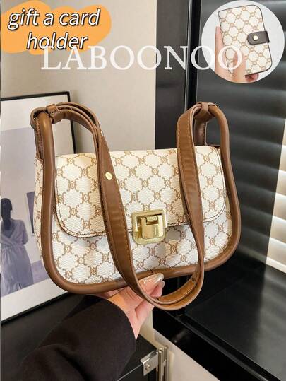 复古花卉图案独特设计新款时尚休闲百搭大容量单肩腋下女士便携高端通勤方形手提包