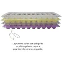 Plasvic. Juego de 4 bandejas de plástico, para cubitos de hielo. Bandejas para hielo: 10 cavidades c/u.(default) - Multicolor - Ver 2
