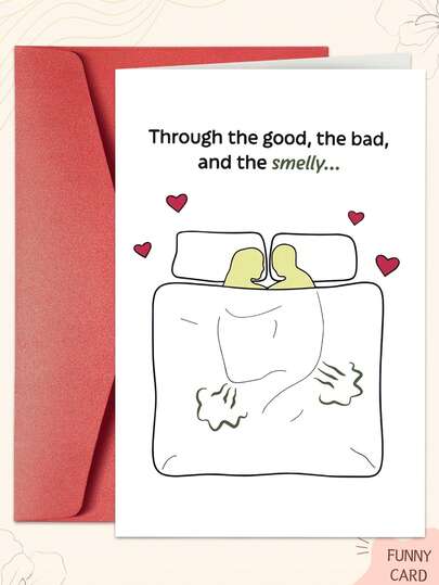 1 pièce Carte de la Saint-Valentin amusante (avec enveloppe) - Idéale pour les couples, cadeau universel pour la Saint-Valentin/l'anniversaire/les occasions spéciales