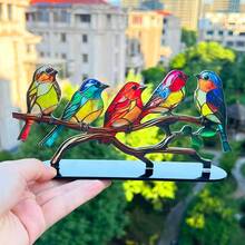 1 Stück saisonale Multi-Festival Vogel Tischdekoration - bunte Acryl Vögel auf Ästen, nicht elektrisch, federlose Tischdekoration, geeignet für Weihnachten, Ostern, Thanksgiving, Valentinstag - universelle Heimdekoration - Verschiedenfarbig - Übersicht 11