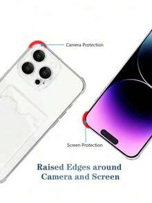 Transparent Card Slot Holder Phone Compatible With Mi Infinix Tecnoo, Transparent Wallet Silicone Shockproof Back Cover Waterproof Anti-Fall Scratch Resistantchristmas 17 - Kiểu 1 (1 cái) - Xem 8