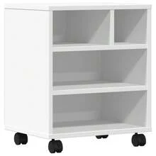 Suporte para impressora vidaXL com rodas, branco, 41x32x48 cm - Castanho - Ver 2