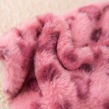 粉色爱心豹纹抓绒卫衣宠物服装，情人节特别版 - 粉色 - 查看 11